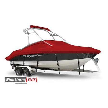 Eevelle Boat Cover DECK BOAT Ski Tower Inboard Fits 21ft 6in L up to 102in W Red SFDKSK21102-RED